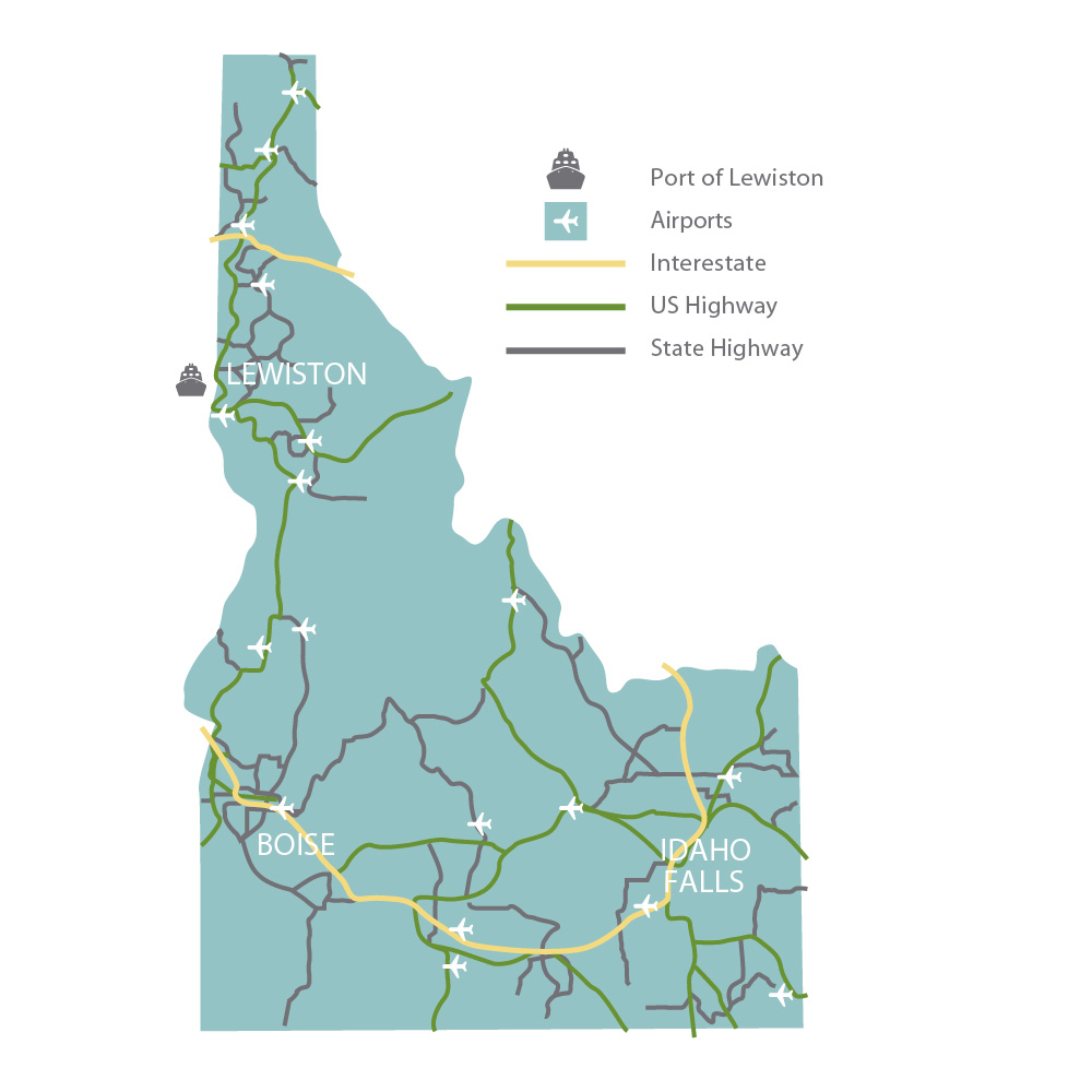 Idaho’s Freight Network Highway, Air + Water